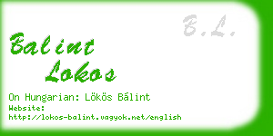balint lokos business card